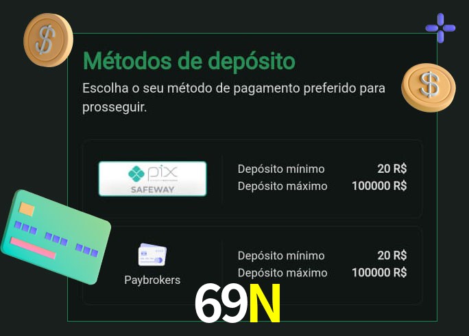 O cassino 69N oferece uma grande variedade de métodos de pagamento